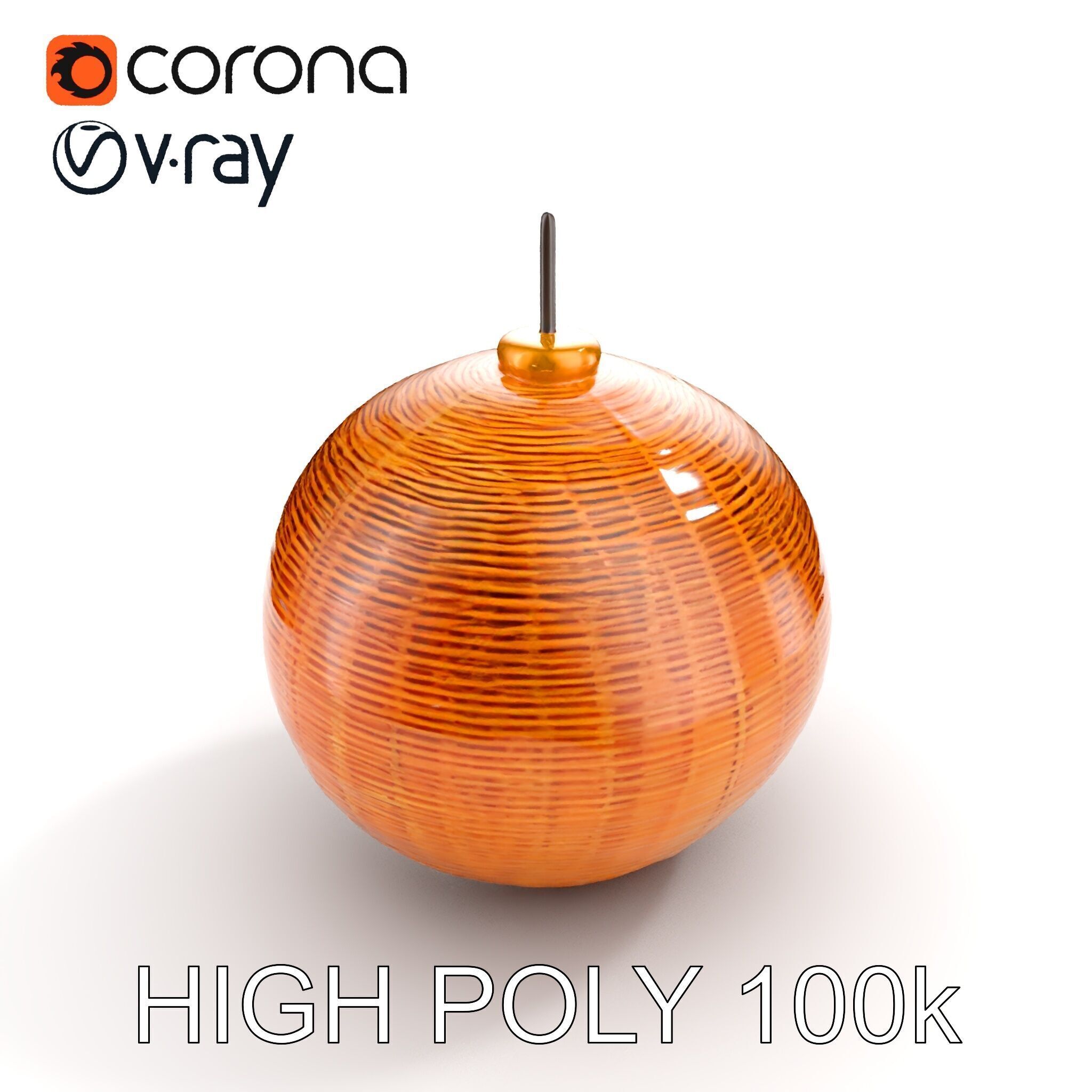 Wicker Pendant Light model pack for interior decoration Low-poly 3D model_13