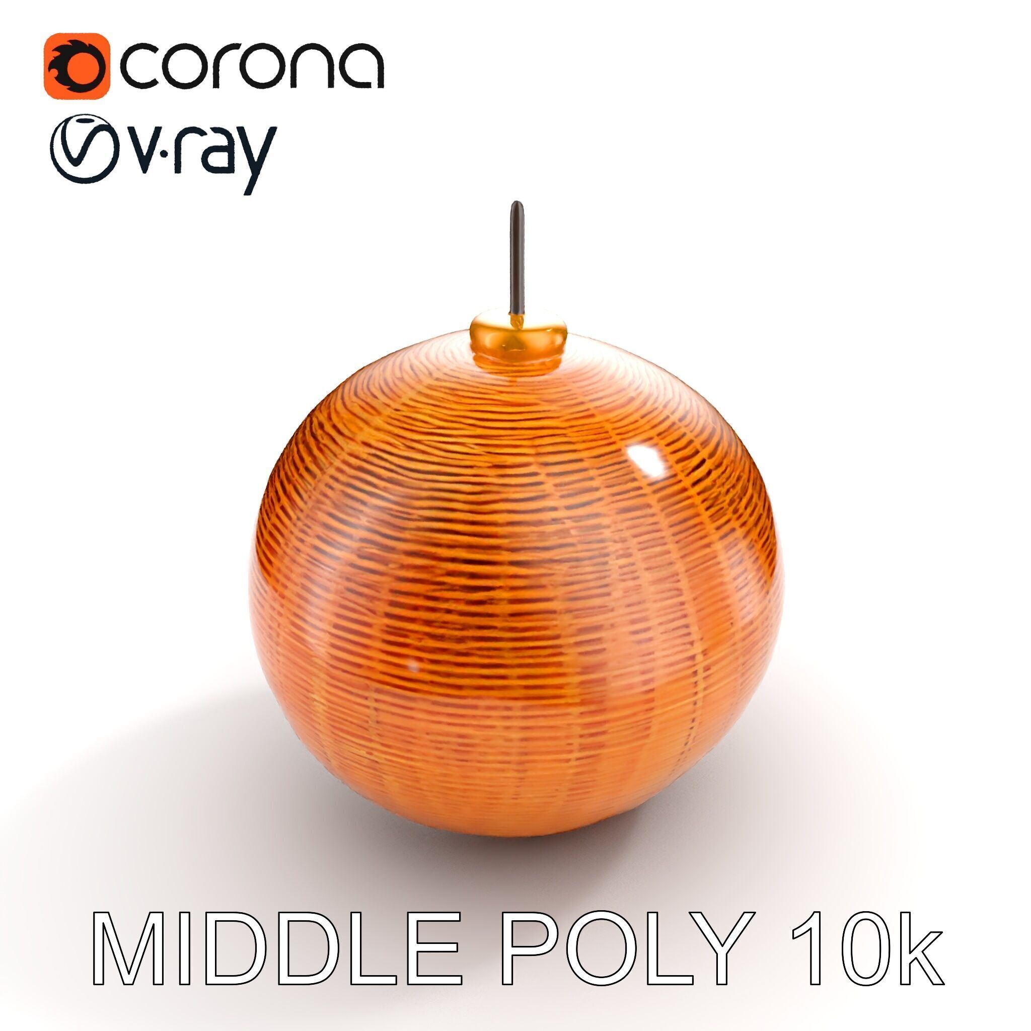 Wicker Pendant Light model pack for interior decoration Low-poly 3D model_11
