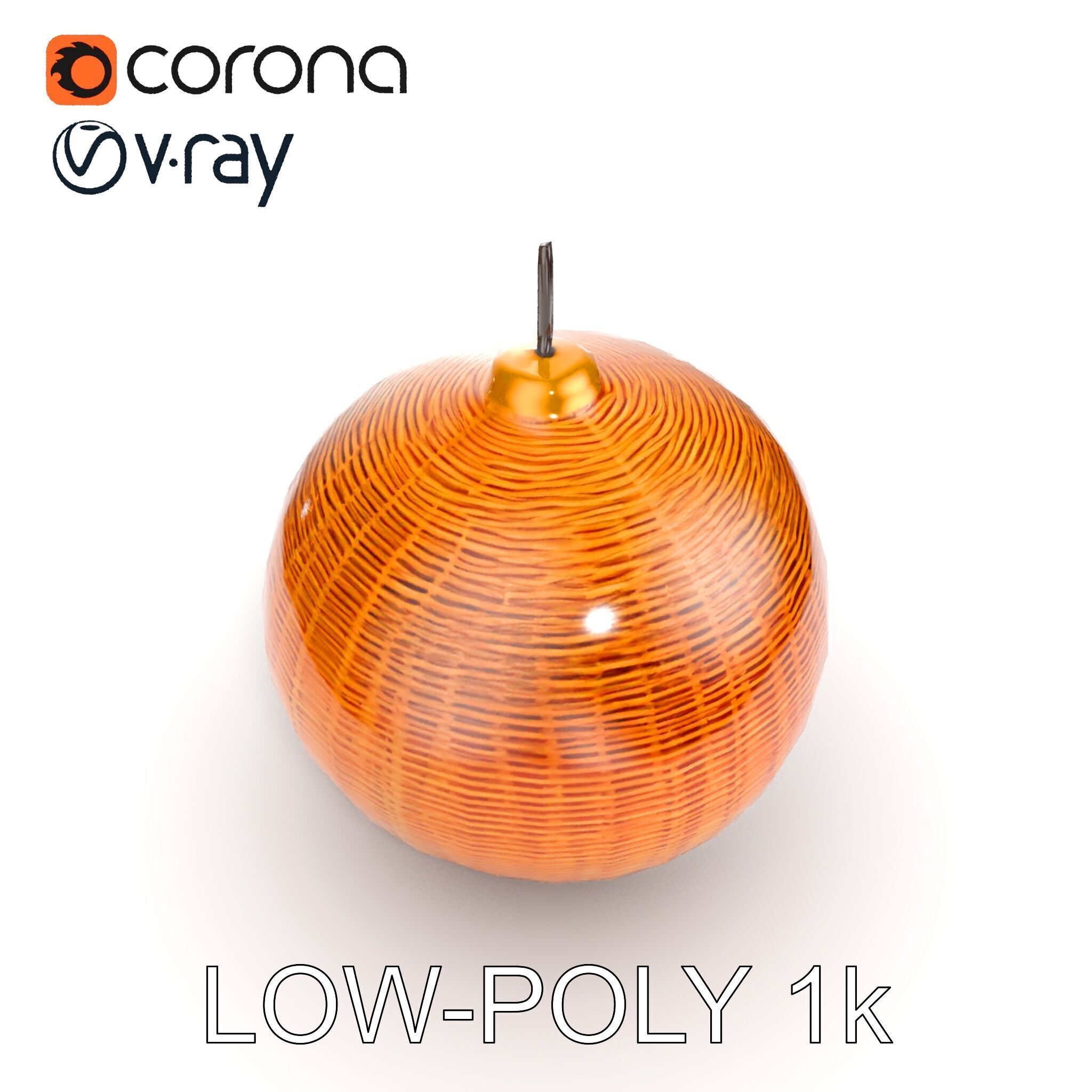 Wicker Pendant Light model pack for interior decoration Low-poly 3D model_18
