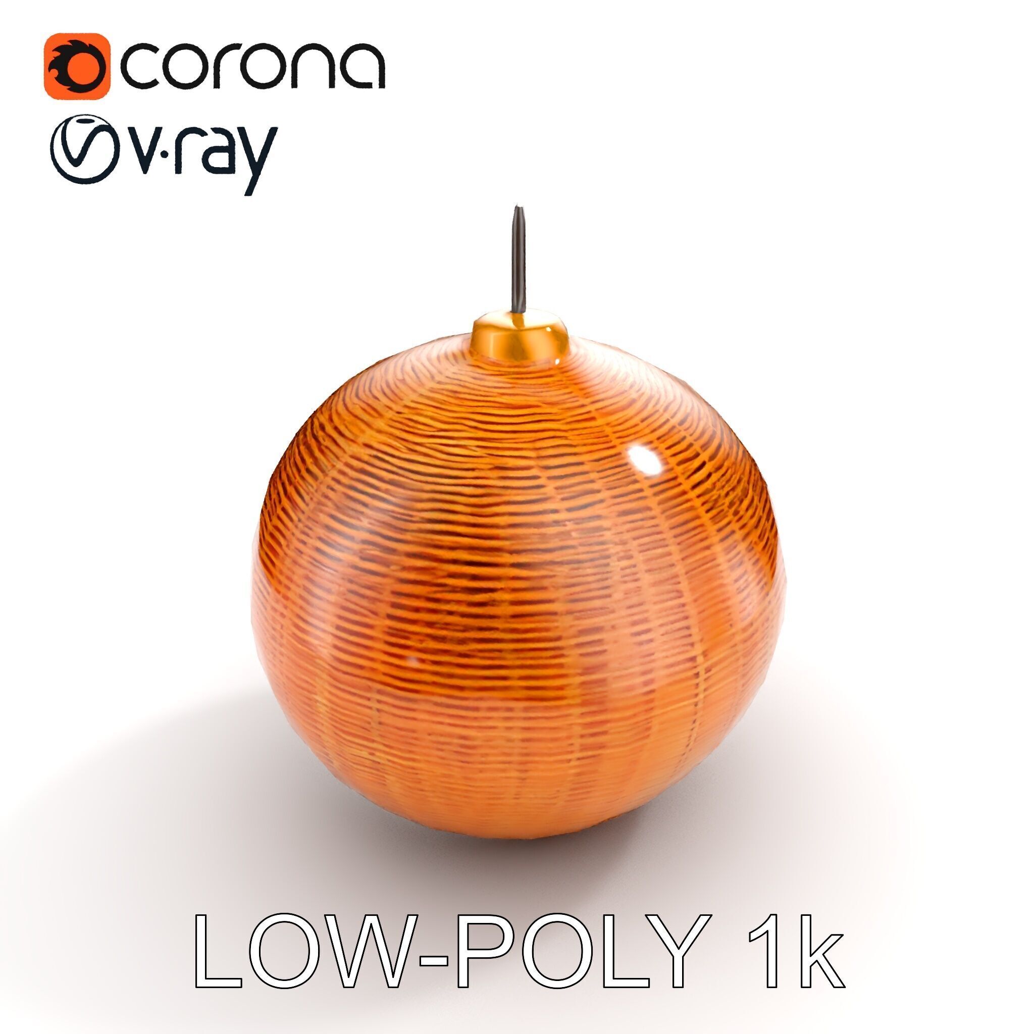 Wicker Pendant Light model pack for interior decoration Low-poly 3D model_8