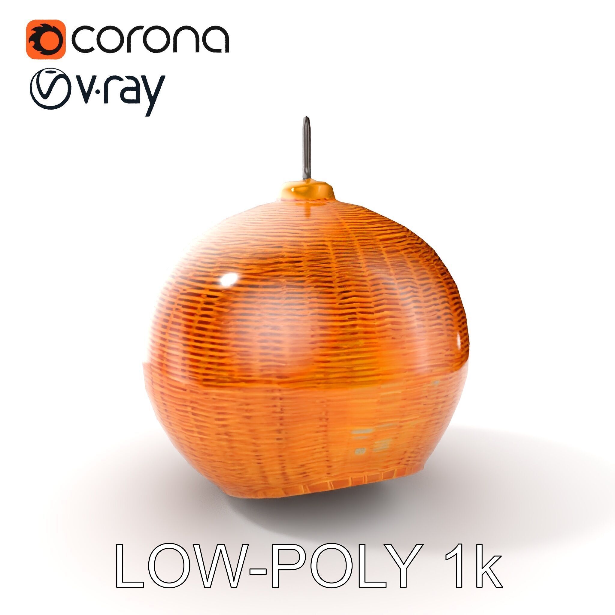 Wicker Pendant Light model pack for interior decoration Low-poly 3D model_10