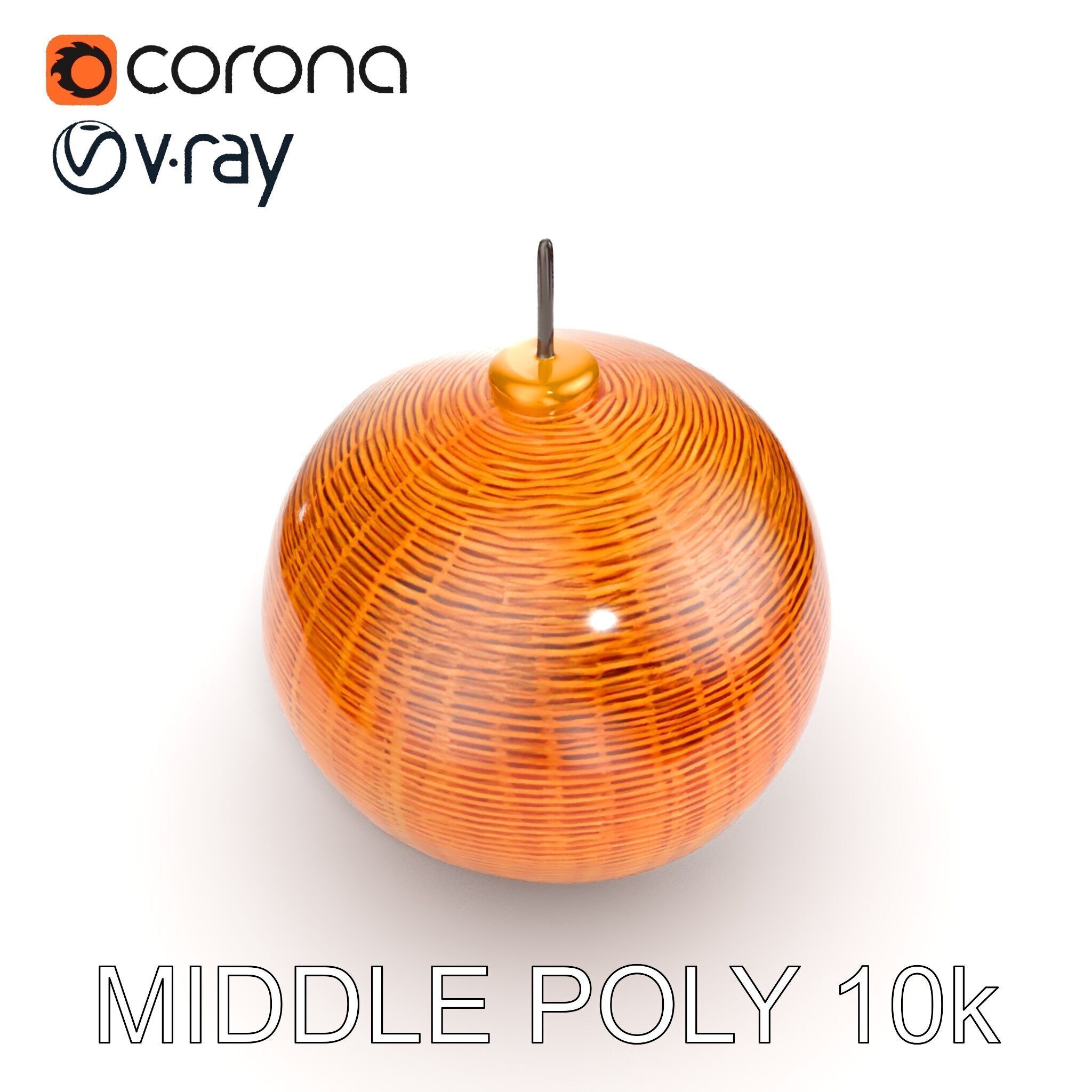 Wicker Pendant Light model pack for interior decoration Low-poly 3D model_9