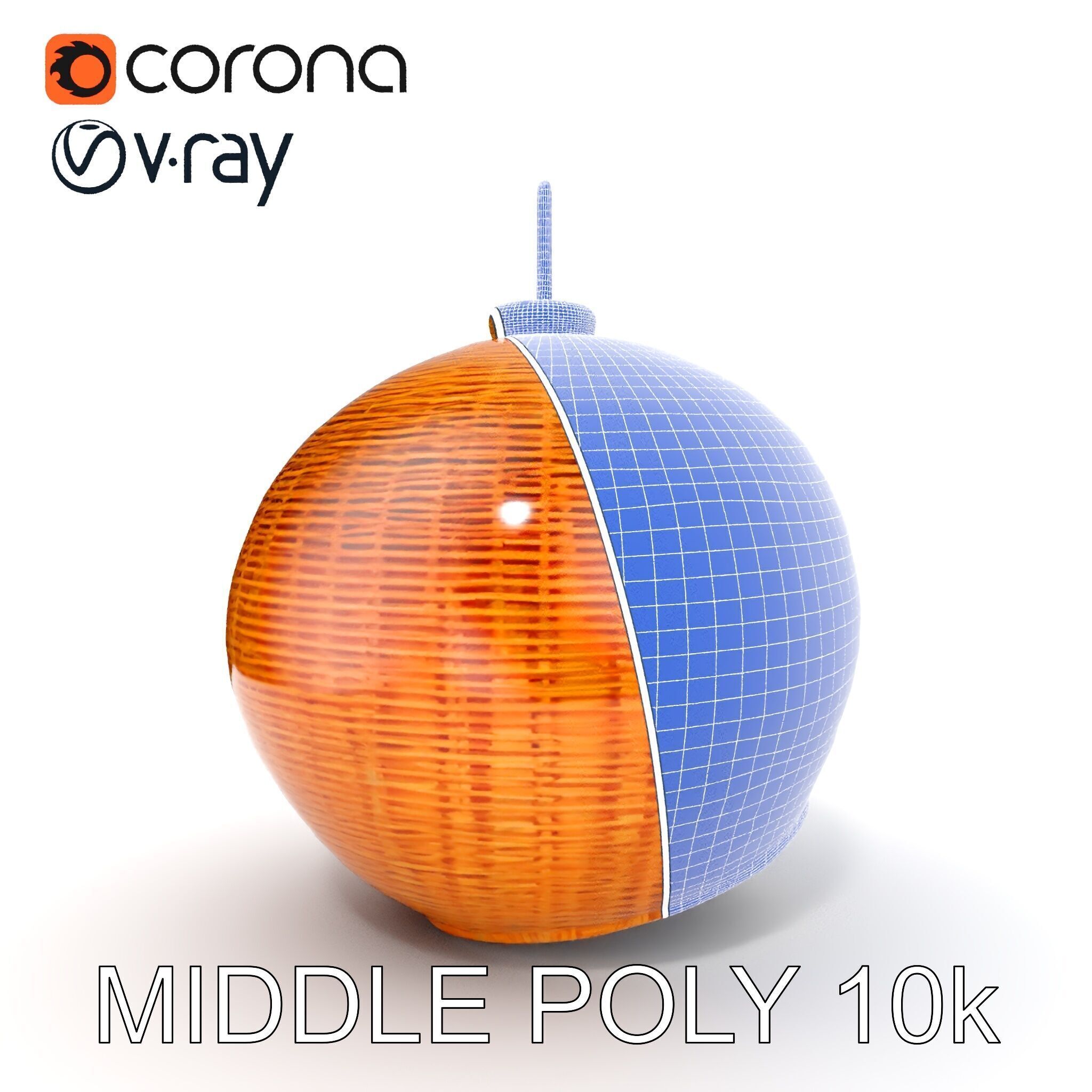 Wicker Pendant Light model pack for interior decoration Low-poly 3D model_31