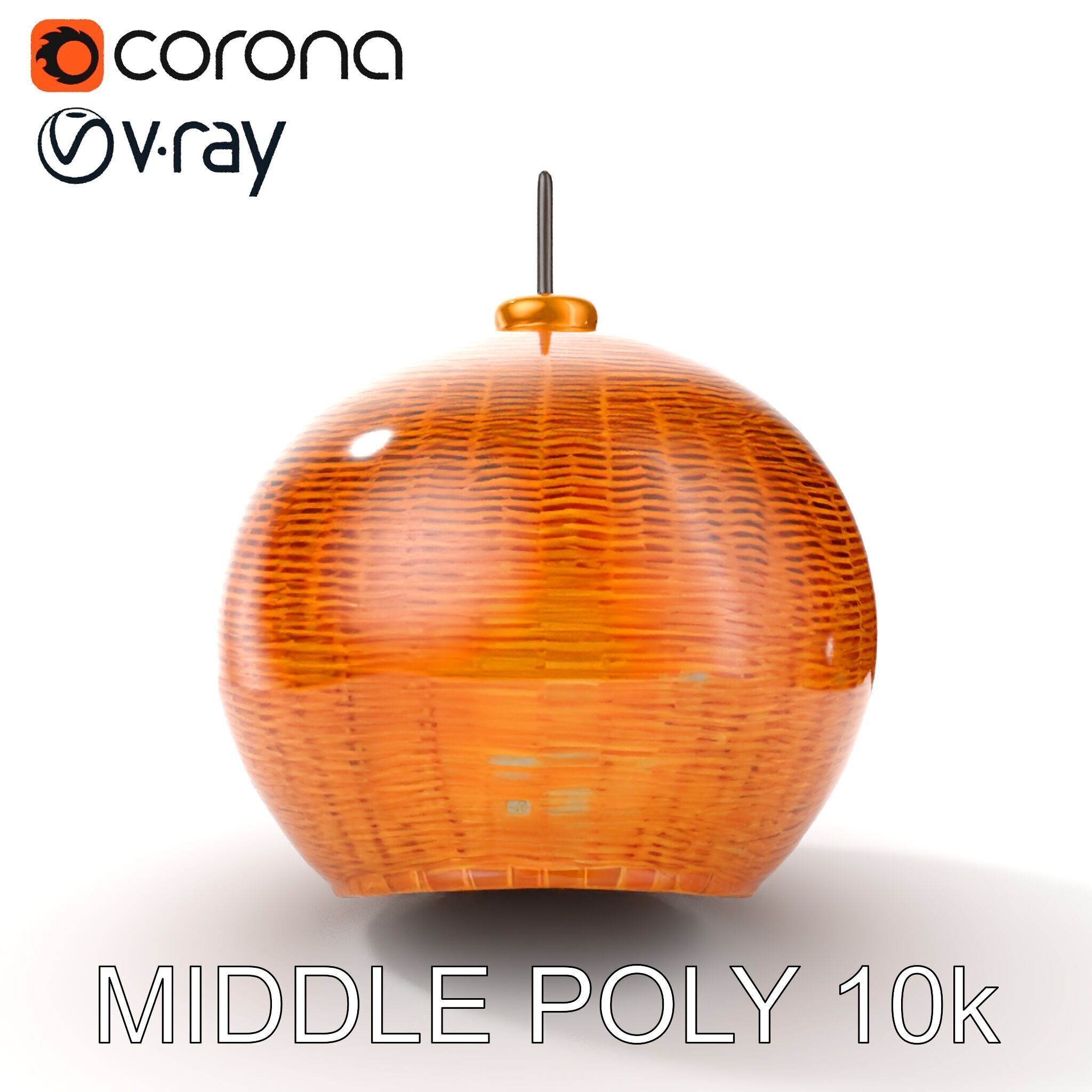 Wicker Pendant Light model pack for interior decoration Low-poly 3D model_14