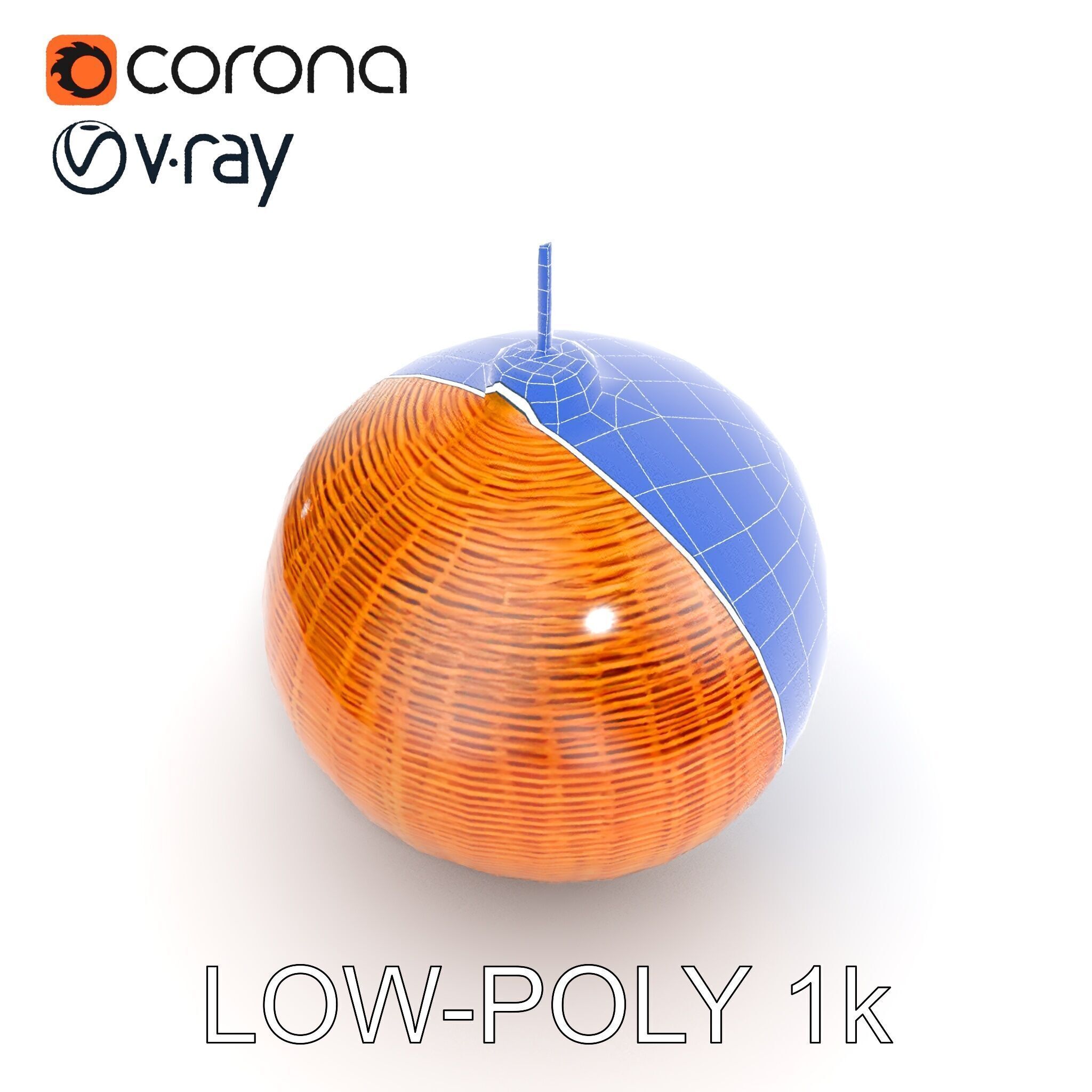 Wicker Pendant Light model pack for interior decoration Low-poly 3D model_26