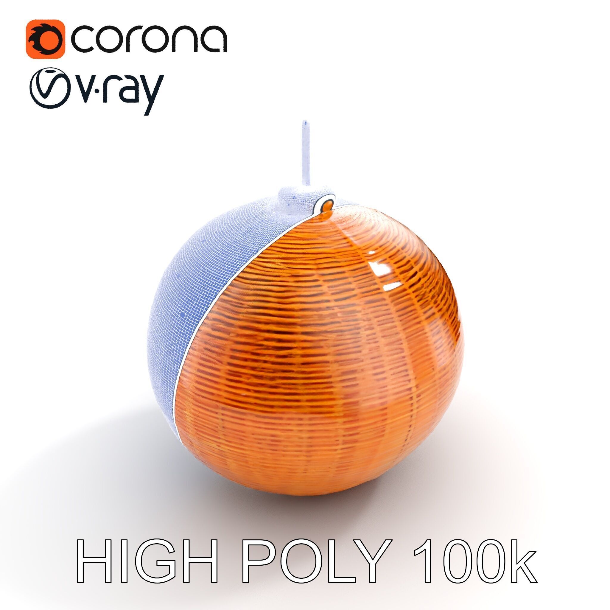 Wicker Pendant Light model pack for interior decoration Low-poly 3D model_30