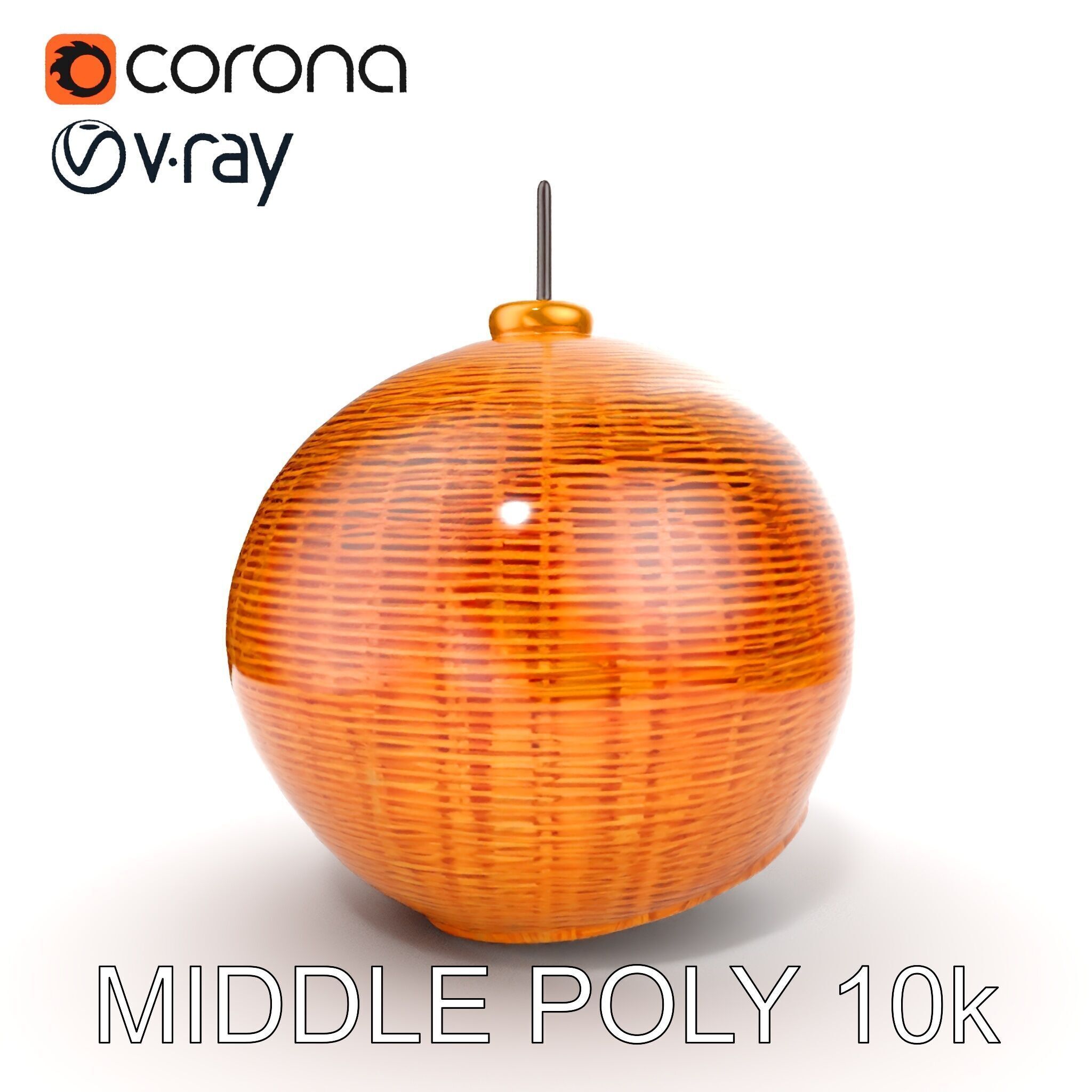 Wicker Pendant Light model pack for interior decoration Low-poly 3D model_28