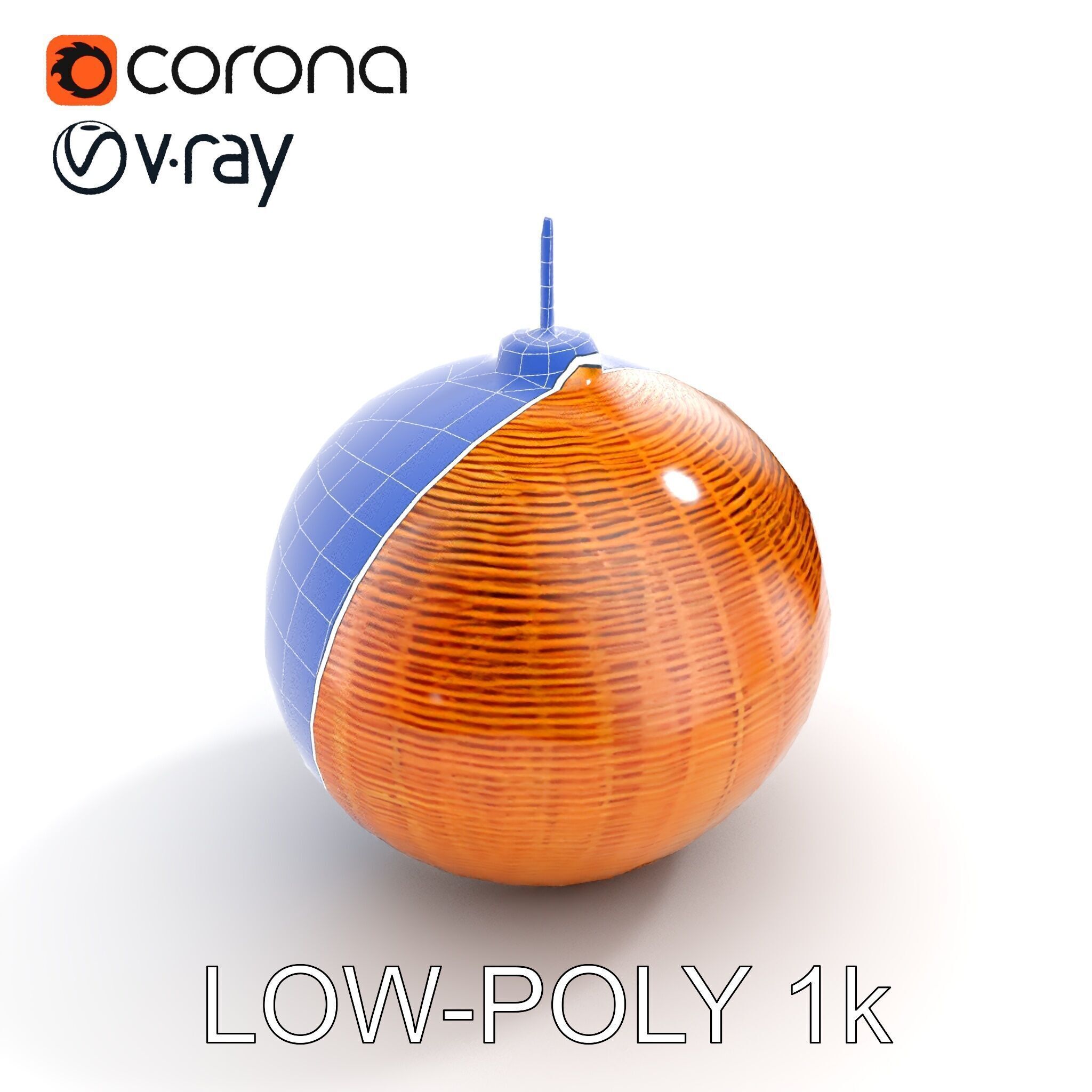 Wicker Pendant Light model pack for interior decoration Low-poly 3D model_20