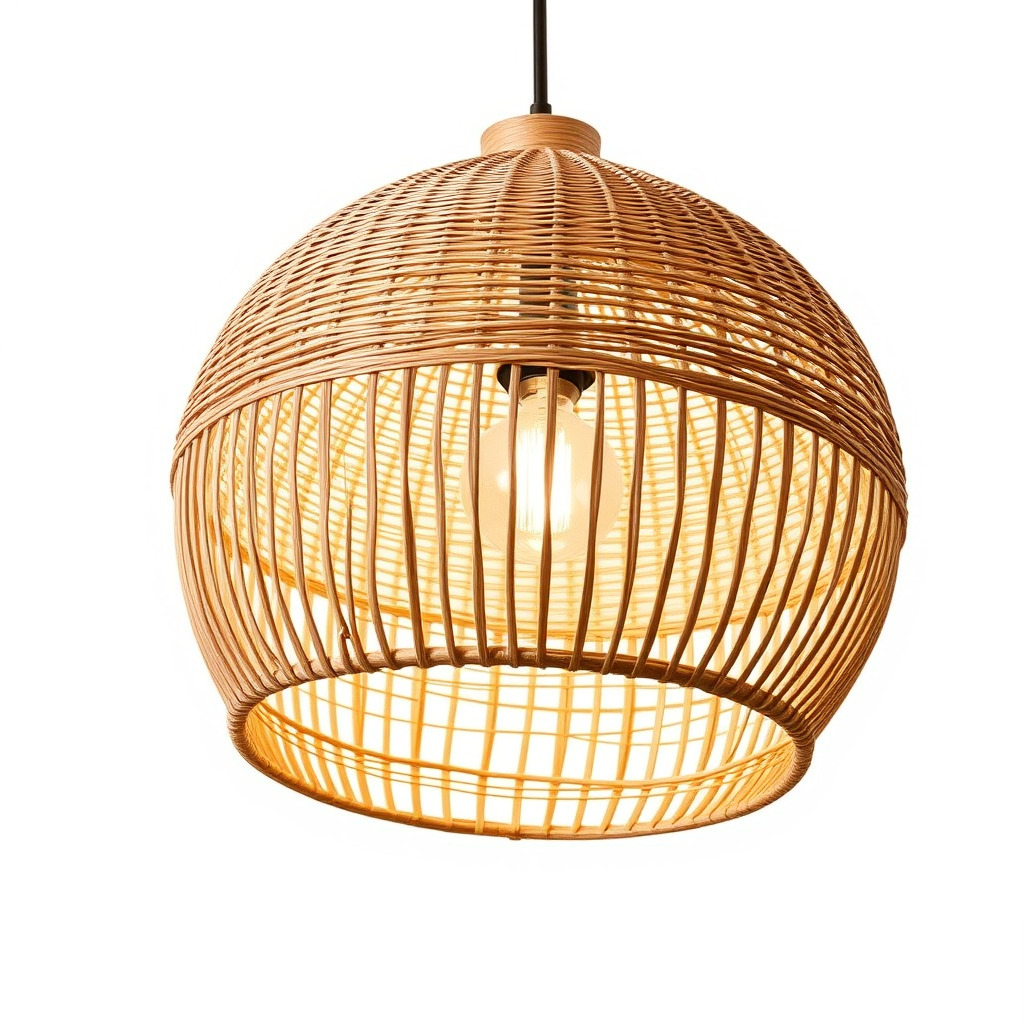 Woven Rattan Lamp Shade Model Pack Low-poly 3D model_2