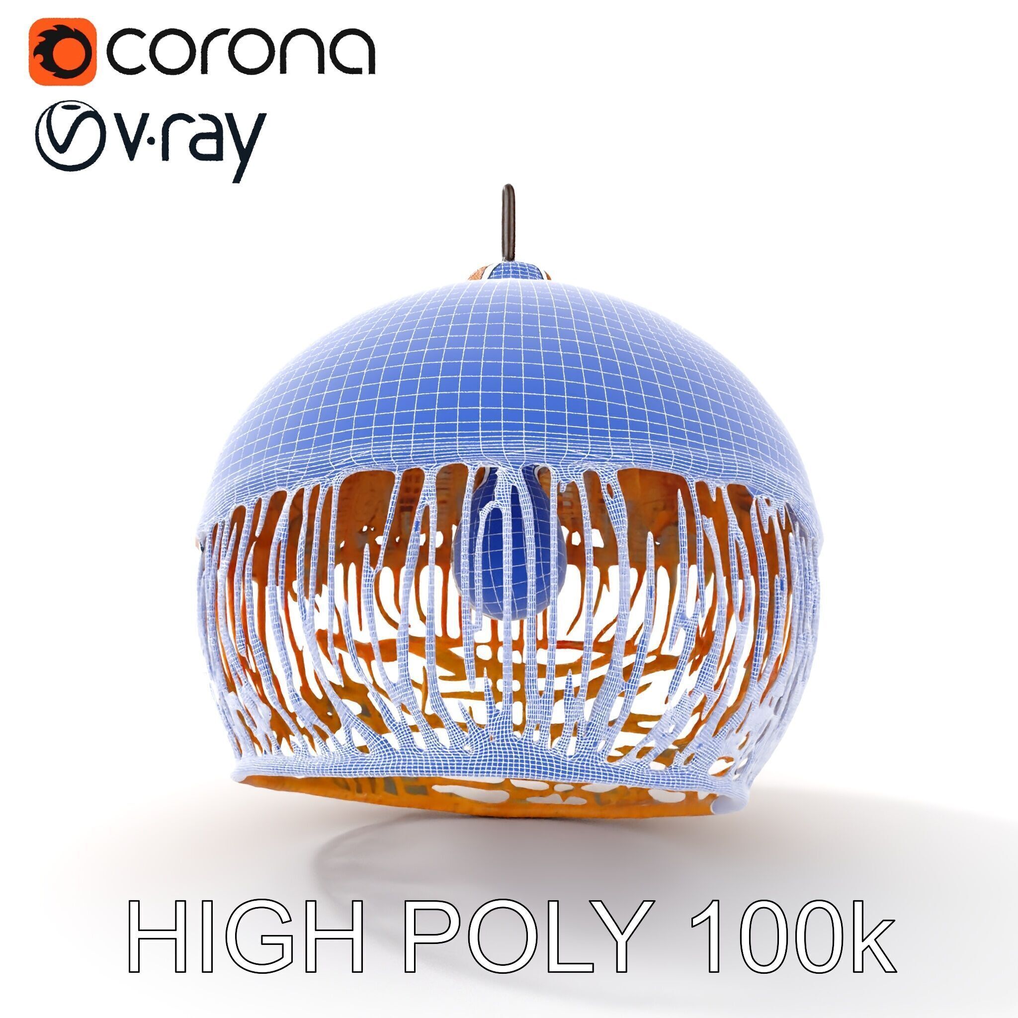 Woven Rattan Lamp Shade Model Pack Low-poly 3D model_24