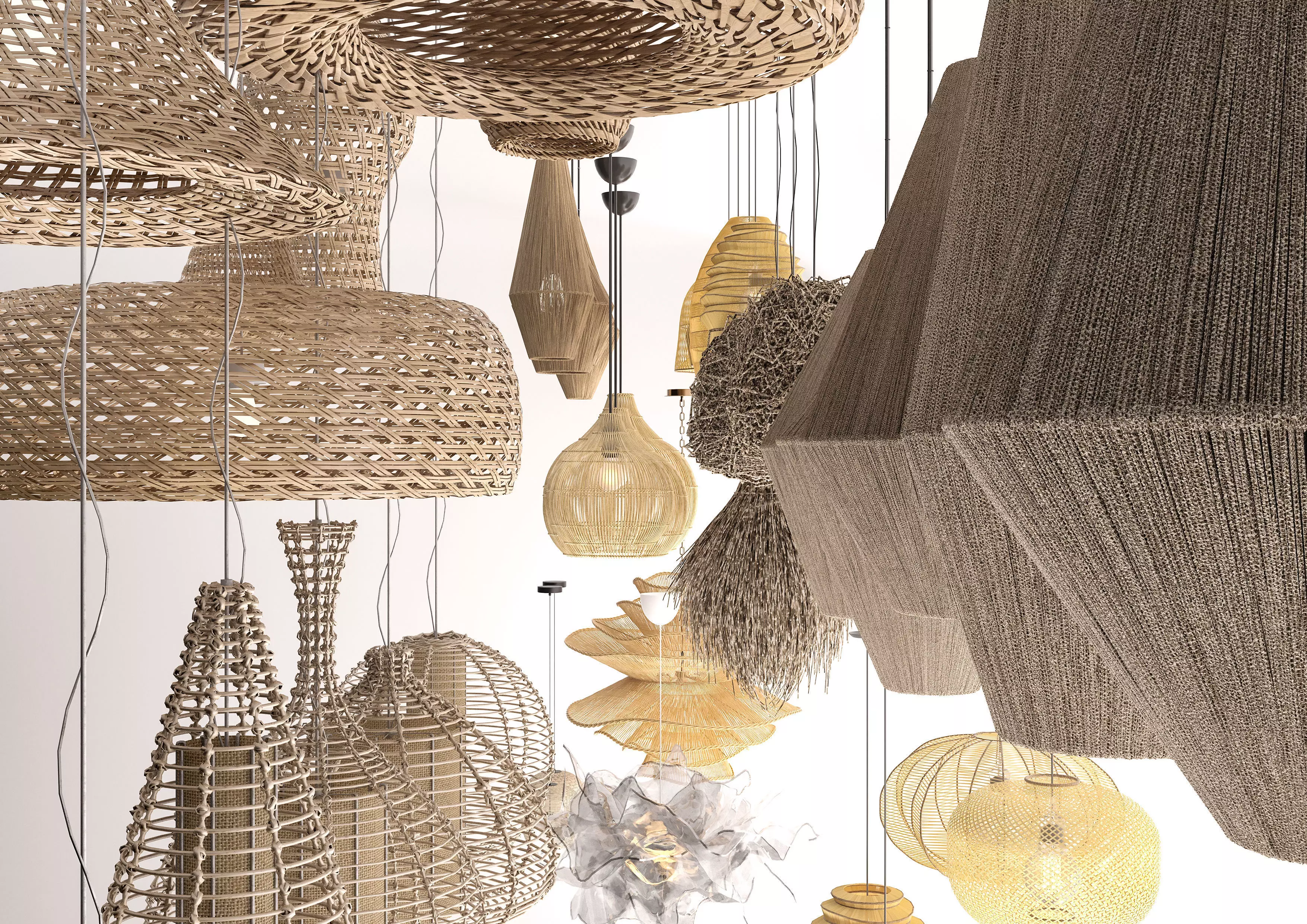 Wabi - sabi Boho pendant light collection 2 3D model_0