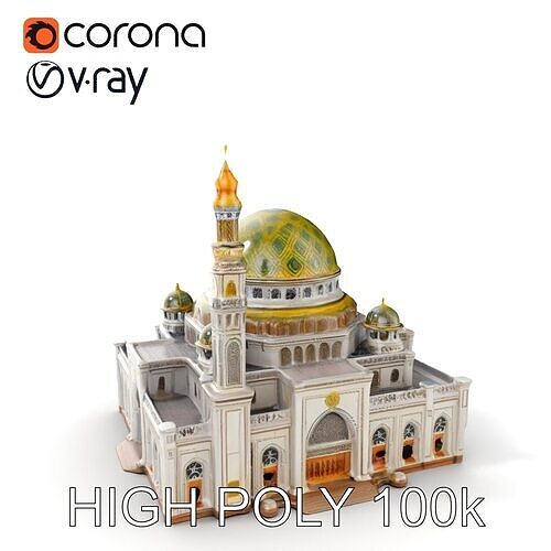 Ornate Mosque Architecture Model Pack Low-poly 3D model