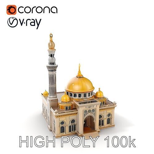 Ornate Mosque Architecture Model Pack Low-poly 3D model
