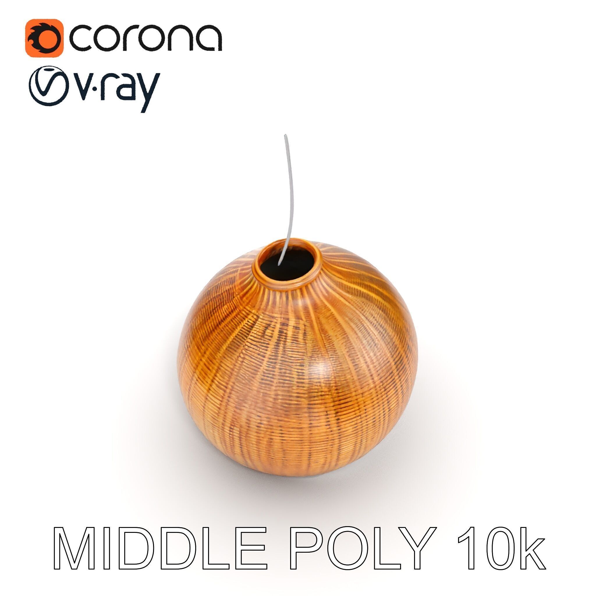 Wicker Pendant Lamp Model Pack Low-poly 3D model_10