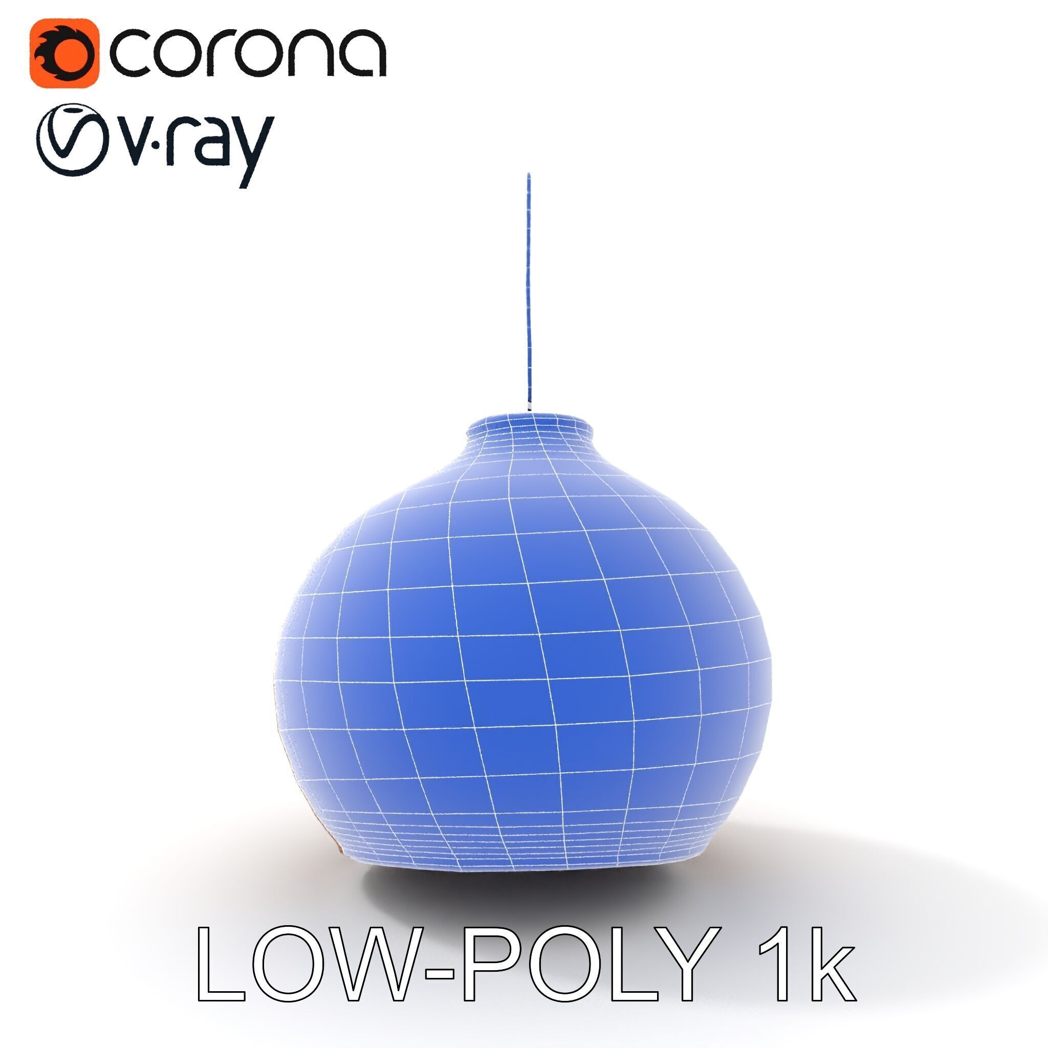 Wicker Pendant Lamp Model Pack Low-poly 3D model_28