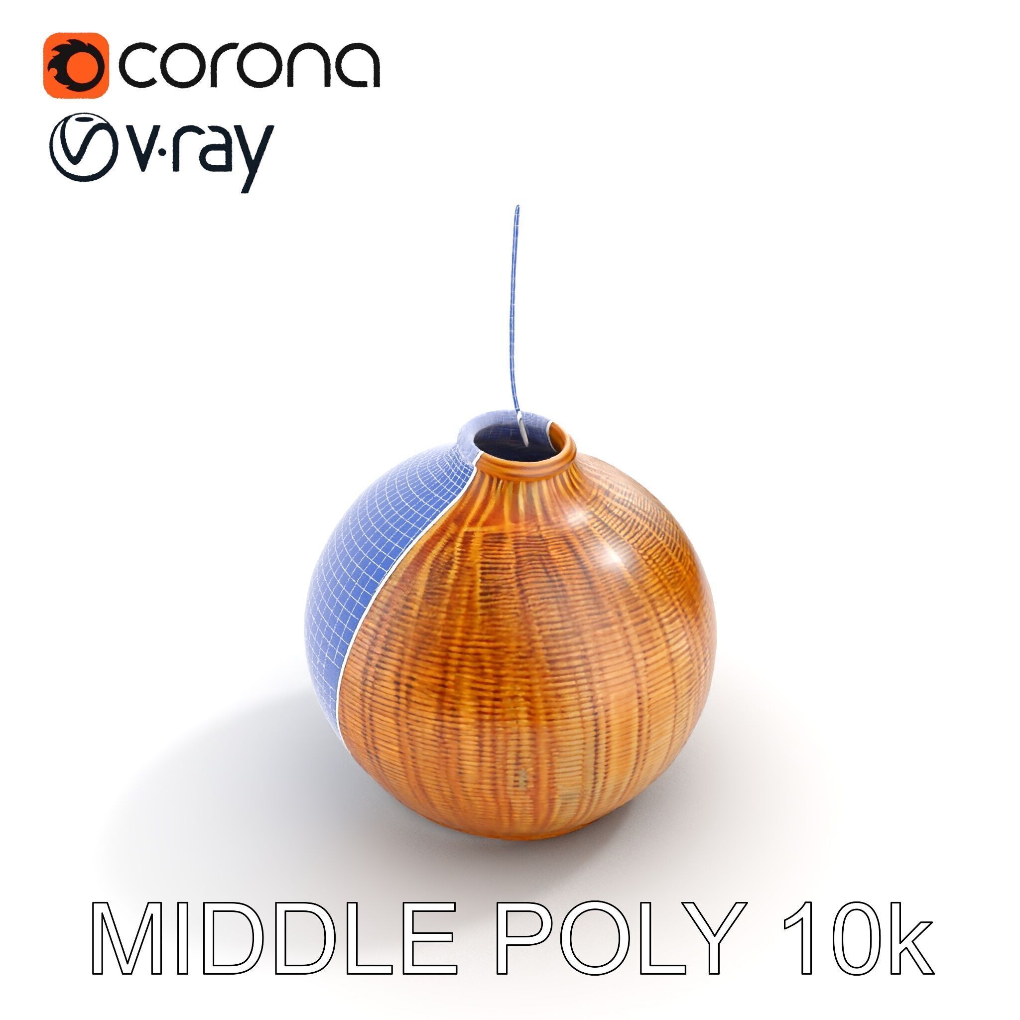 Wicker Pendant Lamp Model Pack Low-poly 3D model_16