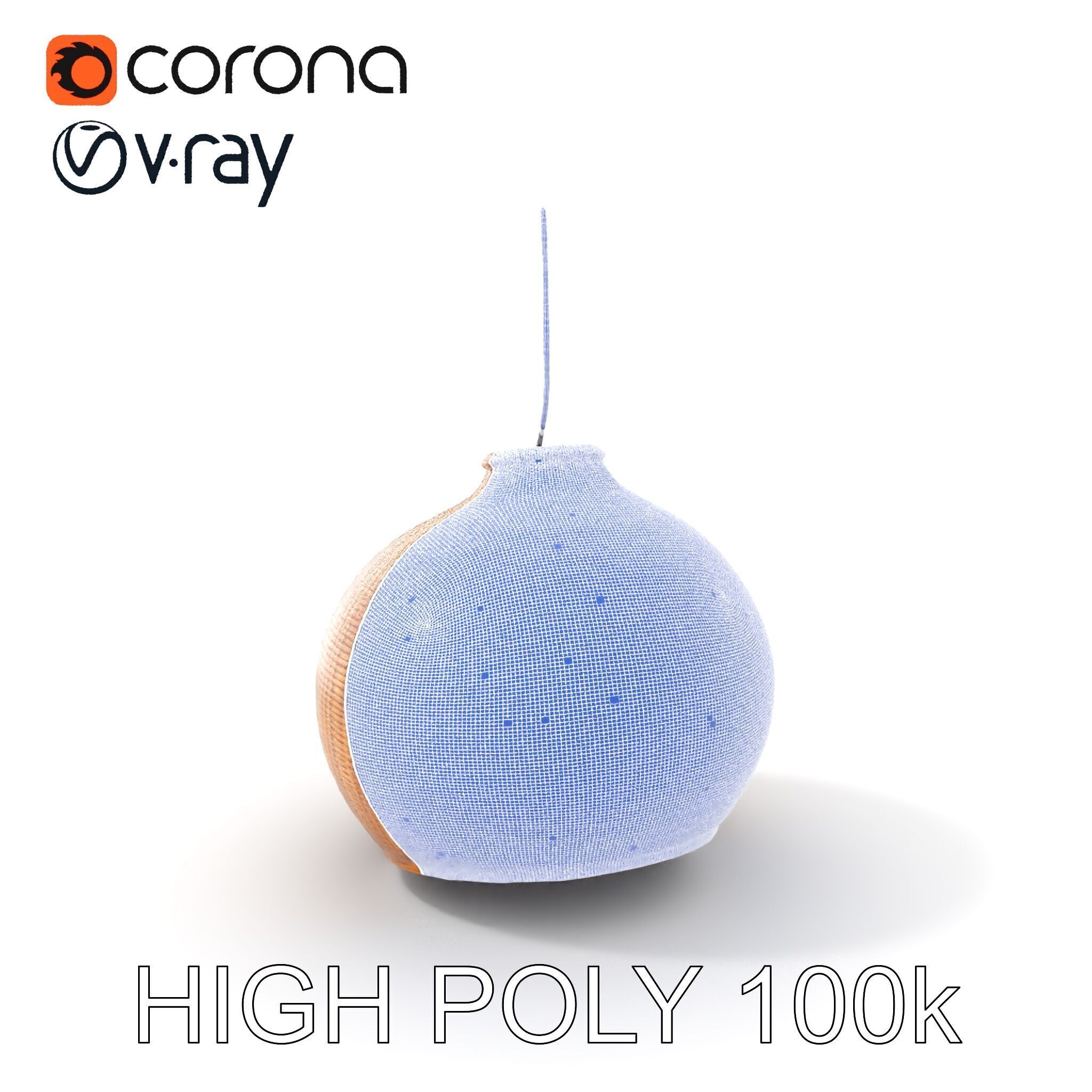 Wicker Pendant Lamp Model Pack Low-poly 3D model_4