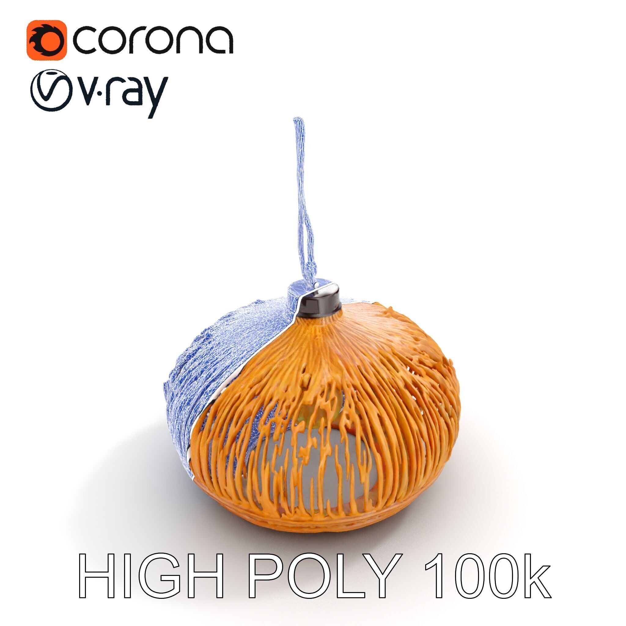 Wicker Pendant Lamp Model Pack for Interior Design Low-poly 3D model_15