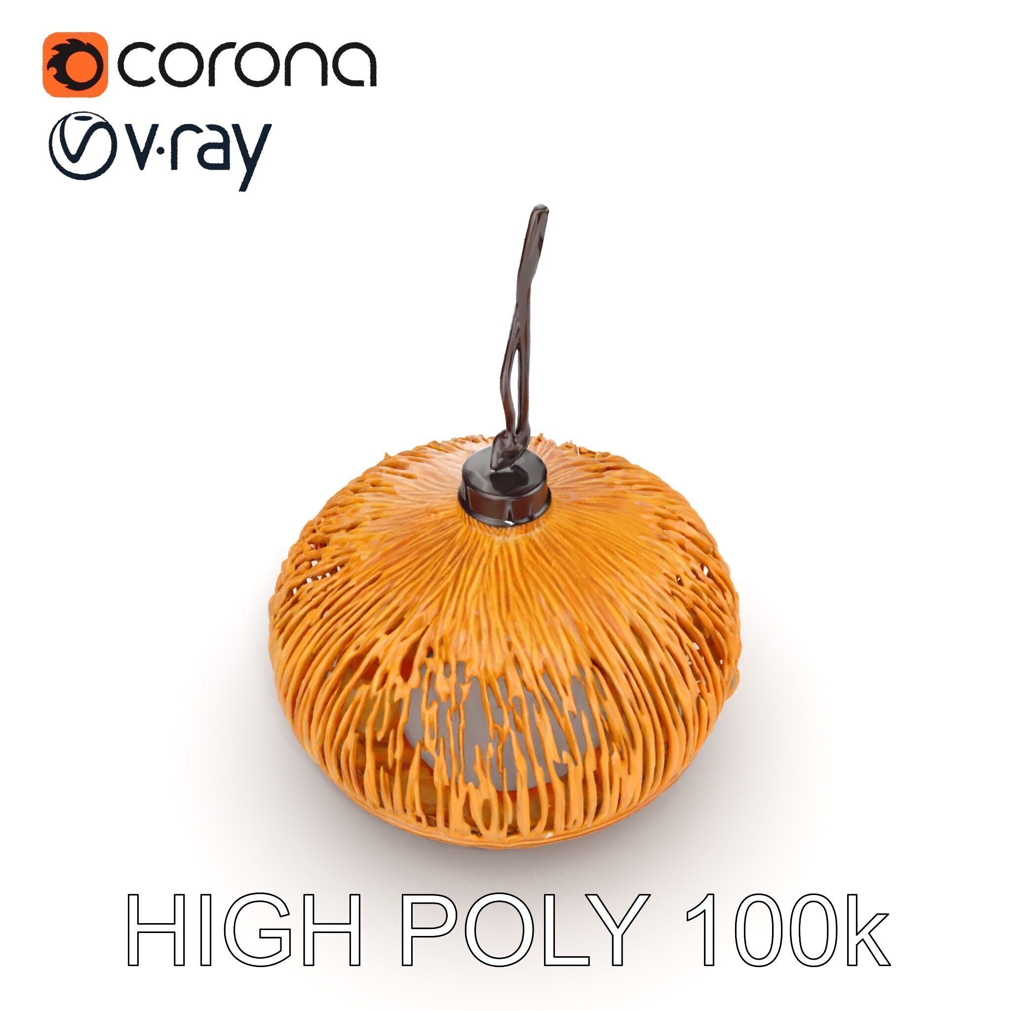 Wicker Pendant Lamp Model Pack for Interior Design Low-poly 3D model_24