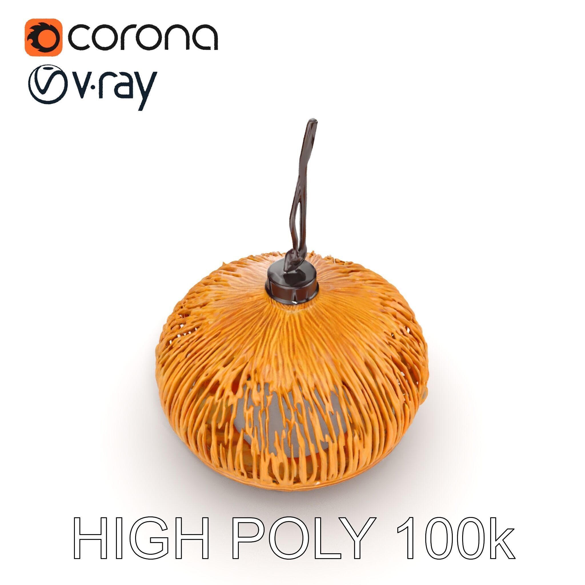 Wicker Pendant Lamp Model Pack for Interior Design Low-poly 3D model_7