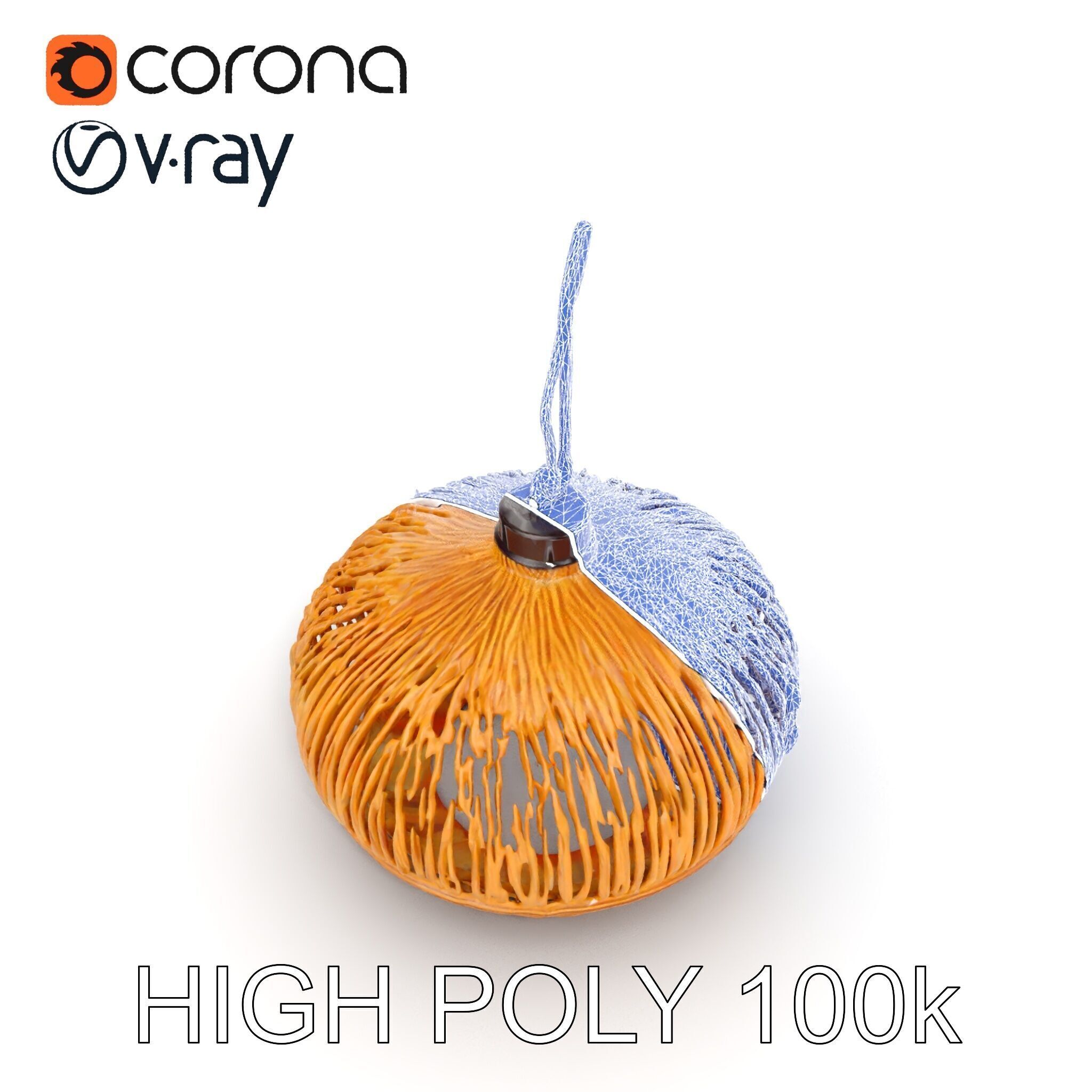 Wicker Pendant Lamp Model Pack for Interior Design Low-poly 3D model_31