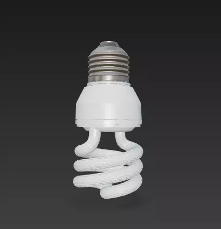 Mini Spiral Compact Fluorescent Lamp 3D model_0
