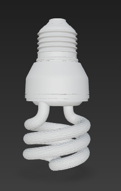 Mini Spiral Compact Fluorescent Lamp 3D model_1