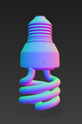 Mini Spiral Compact Fluorescent Lamp 3D model_3
