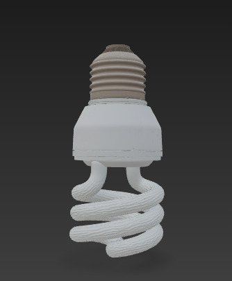 Mini Spiral Compact Fluorescent Lamp 3D model_2