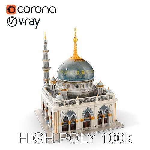 Ornate Mosque Architecture Model Pack Low-poly 3D model