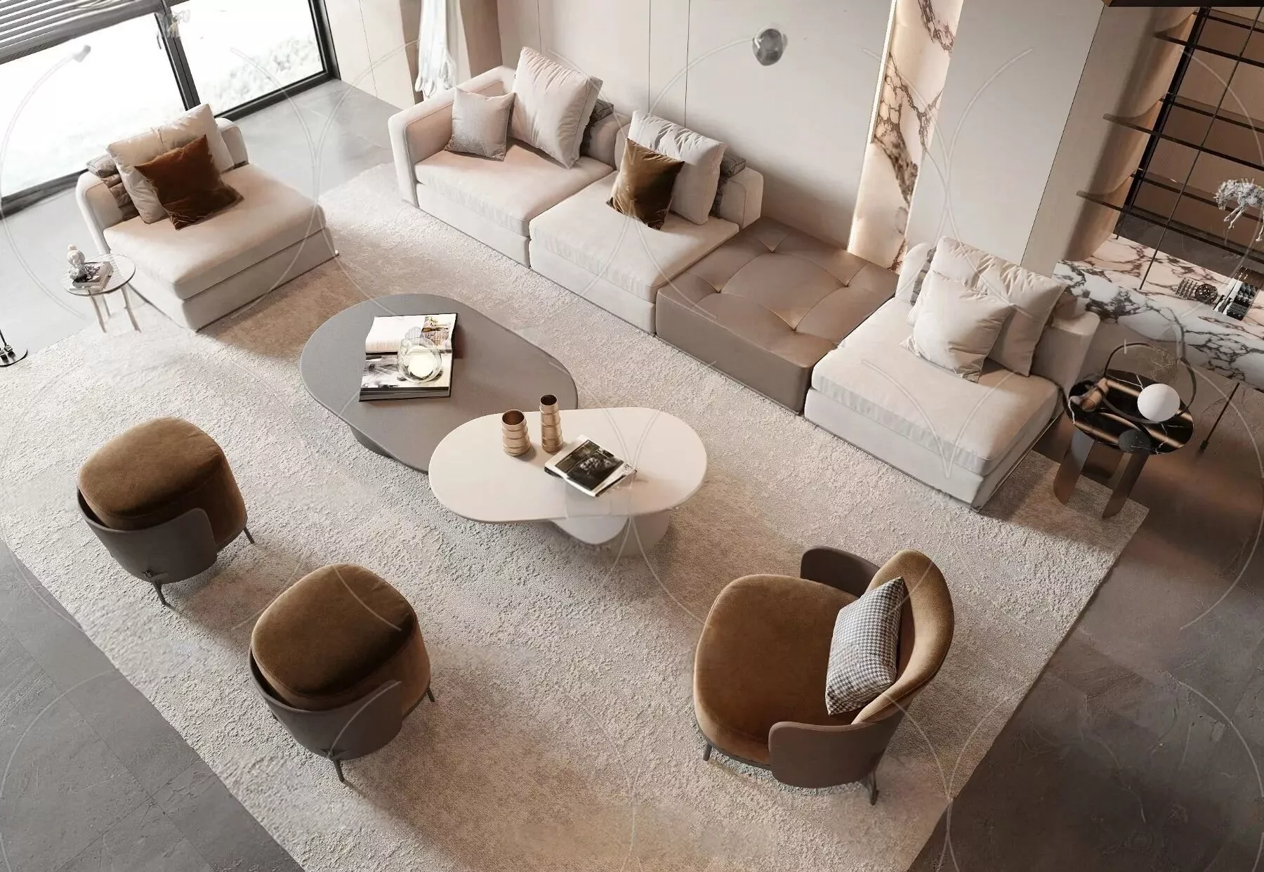 Living Area 3D Scene Furniture 3DS Max 036 3D model