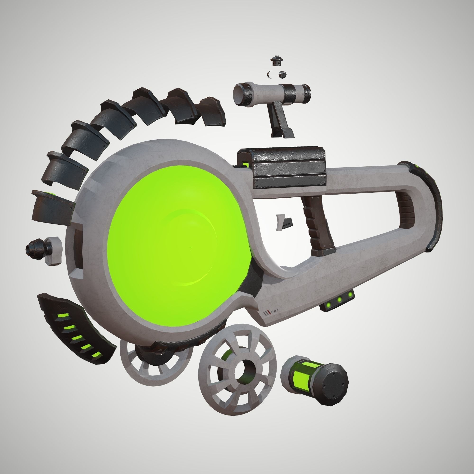 Futuristic Rifle 04 Low-poly 3D model_11