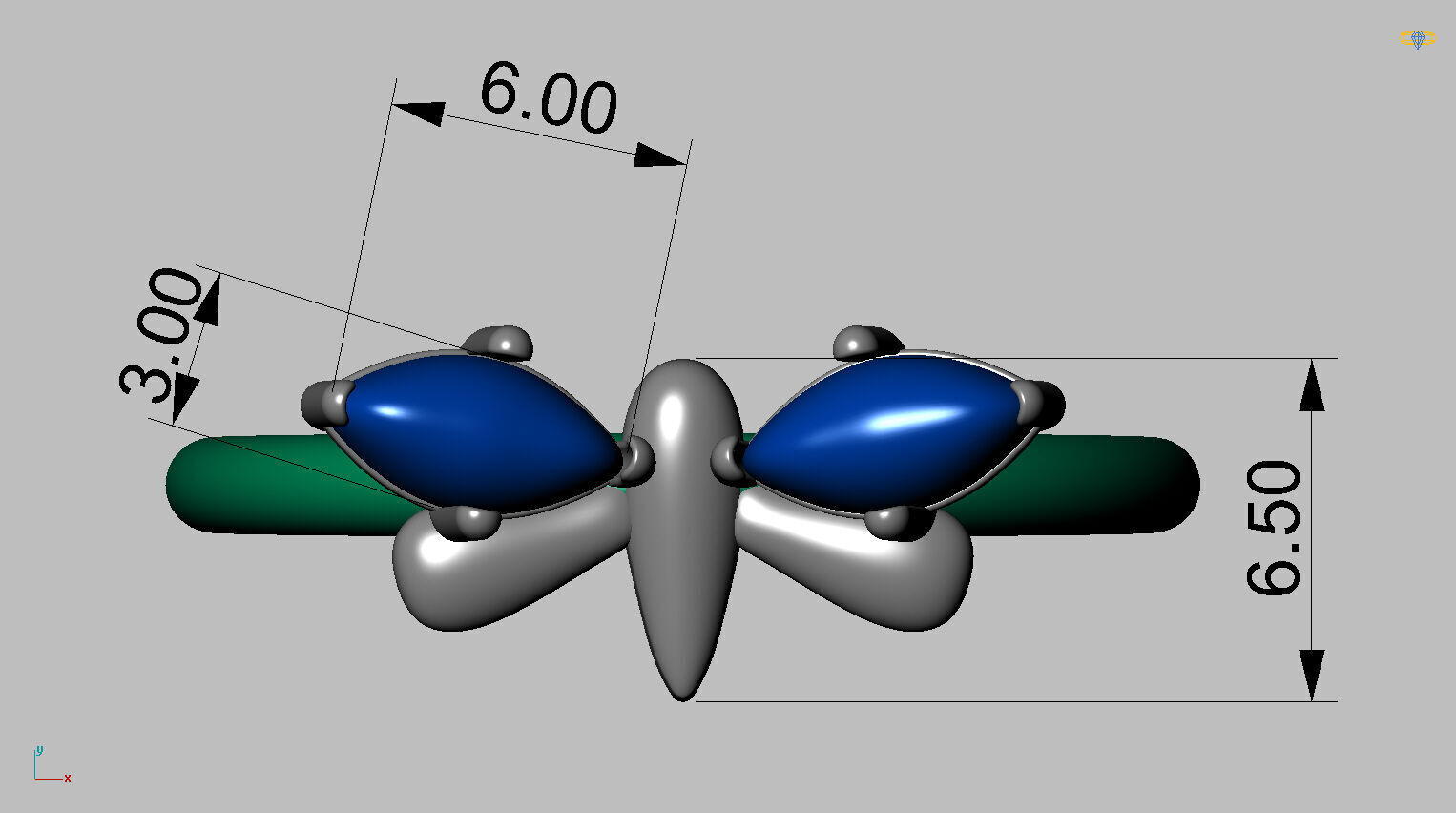 Dragonfly Ring 3D print model_11