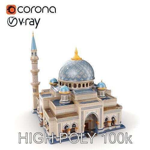 Intricate Mosque Architecture Model Pack Low-poly 3D model