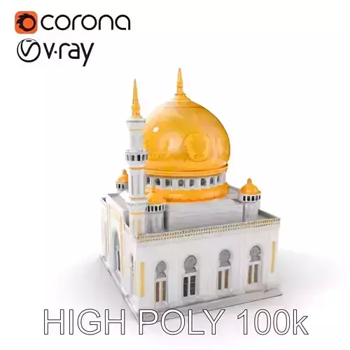 Ornate Mosque Architecture Model Pack with Detailed Dome and ... Low-poly 3D model