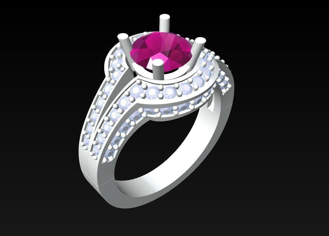 Diamond Ring - Womens Rings - N719956 3D print model_3