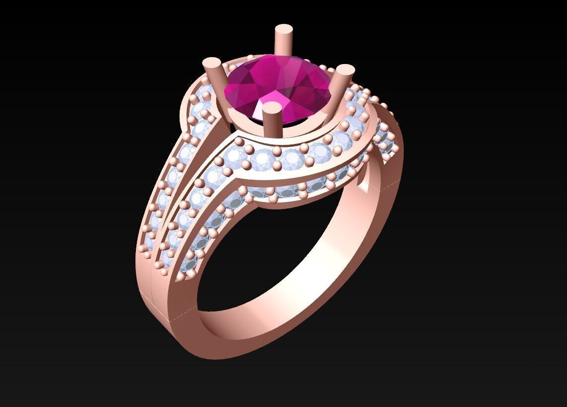 Diamond Ring - Womens Rings - N719956 3D print model_1