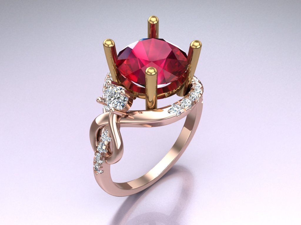 Diamond Ring - Womens Rings - N719004 3D print model_1