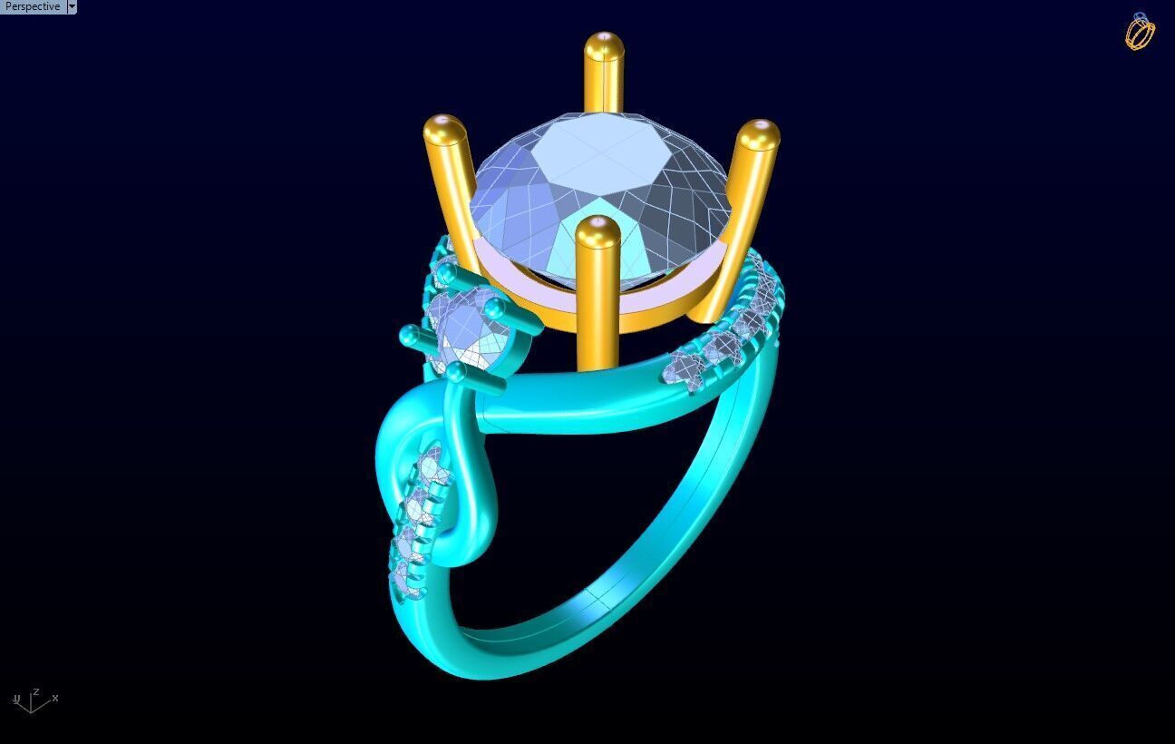 Diamond Ring - Womens Rings - N719004 3D print model_9