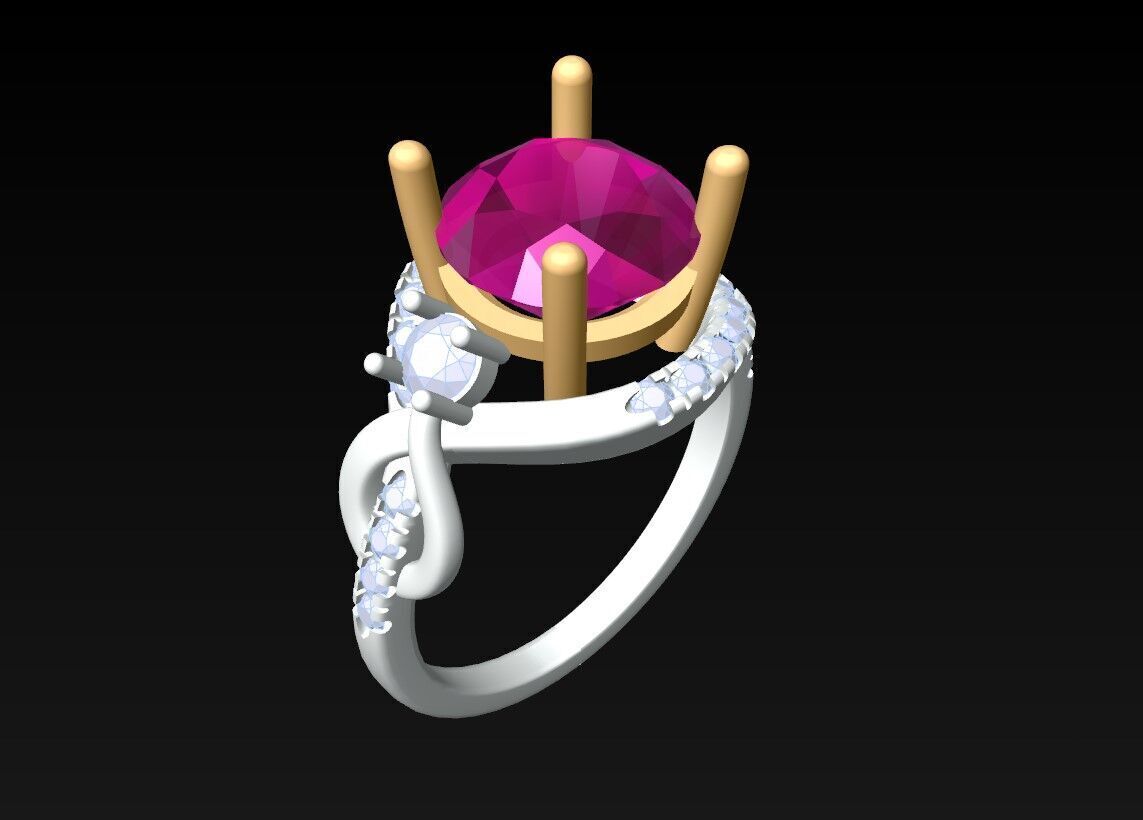 Diamond Ring - Womens Rings - N719004 3D print model_3