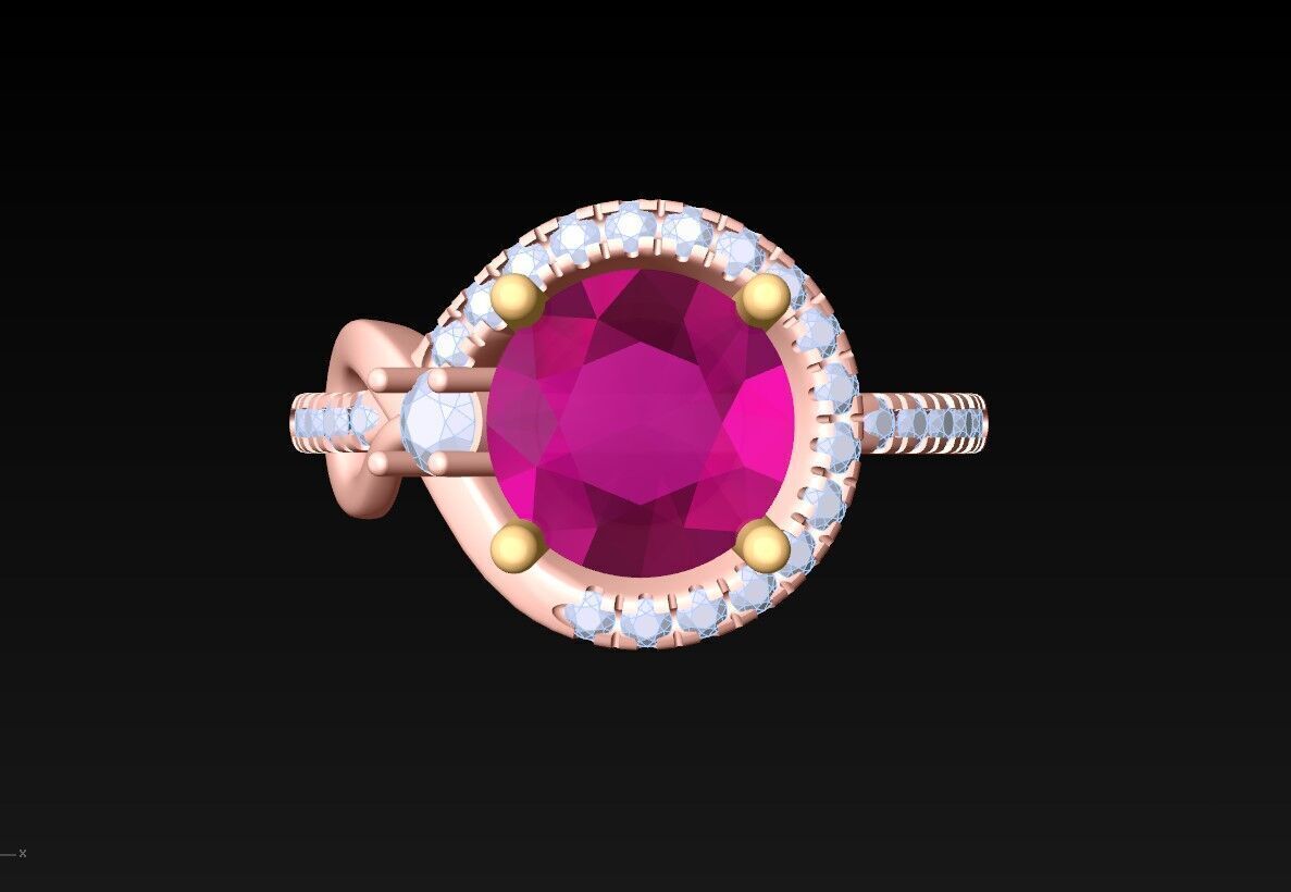 Diamond Ring - Womens Rings - N719004 3D print model_4