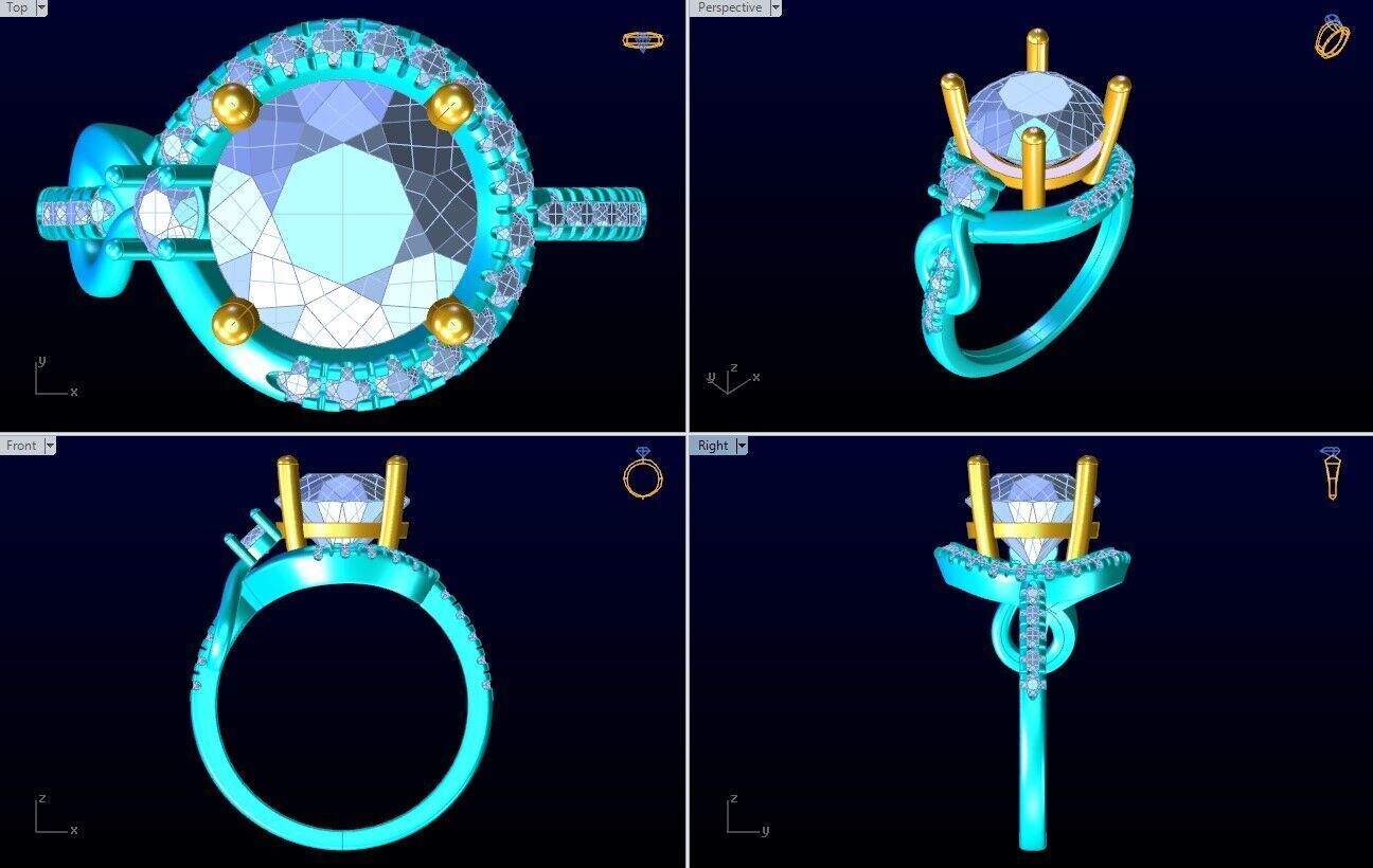 Diamond Ring - Womens Rings - N719004 3D print model_10