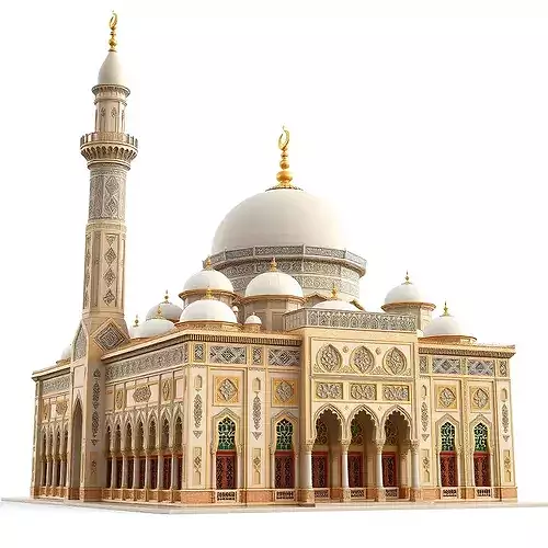 Intricate Mosque Exterior D Model Pack Low-poly 3D model 2