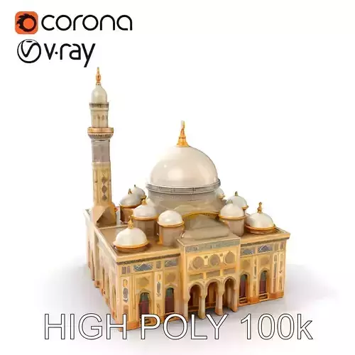 Intricate Mosque Exterior D Model Pack Low-poly 3D model