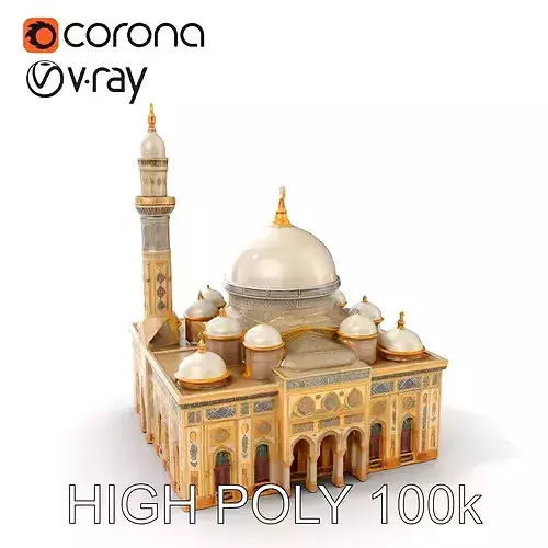 Intricate Mosque Exterior D Model Pack Low-poly 3D model 6