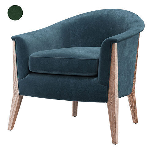 Nomad Chair in Plush Azure Low-poly 3D model