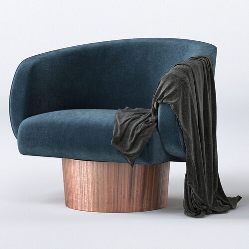 Rotunda Chair Low-poly 3D model