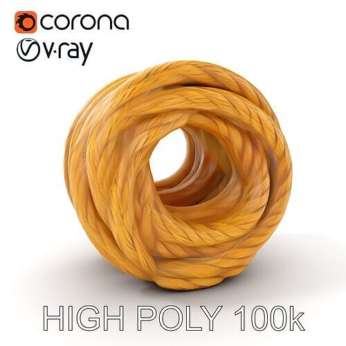 Realistic Rope Coil D Model Pack for Rendering and Animation Low-poly 3D model
