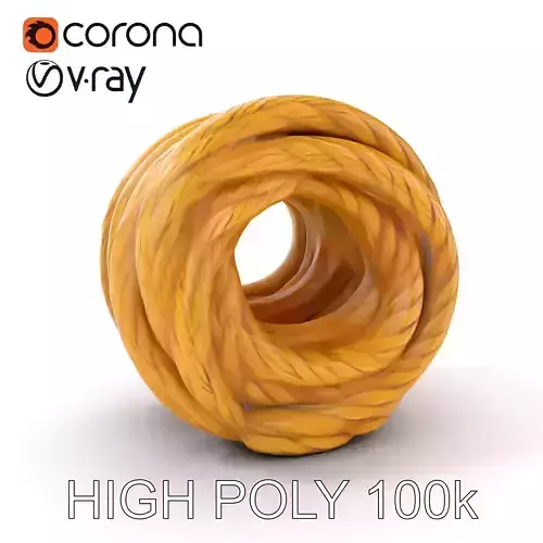 Realistic Rope Coil D Model Pack for Rendering and Animation Low-poly 3D model