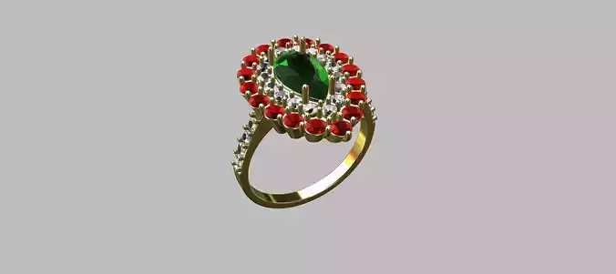 Studded Ring 3D print model